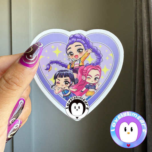Trio heart sticker